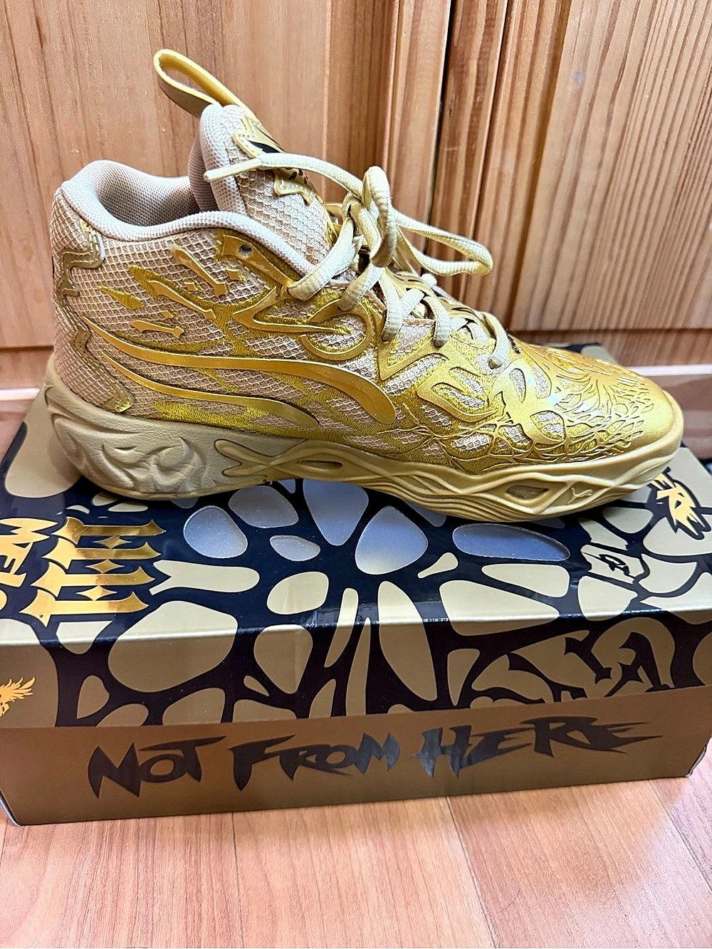 Puma MB.04 Golden Child Jr Boys US 6 Gold-mate